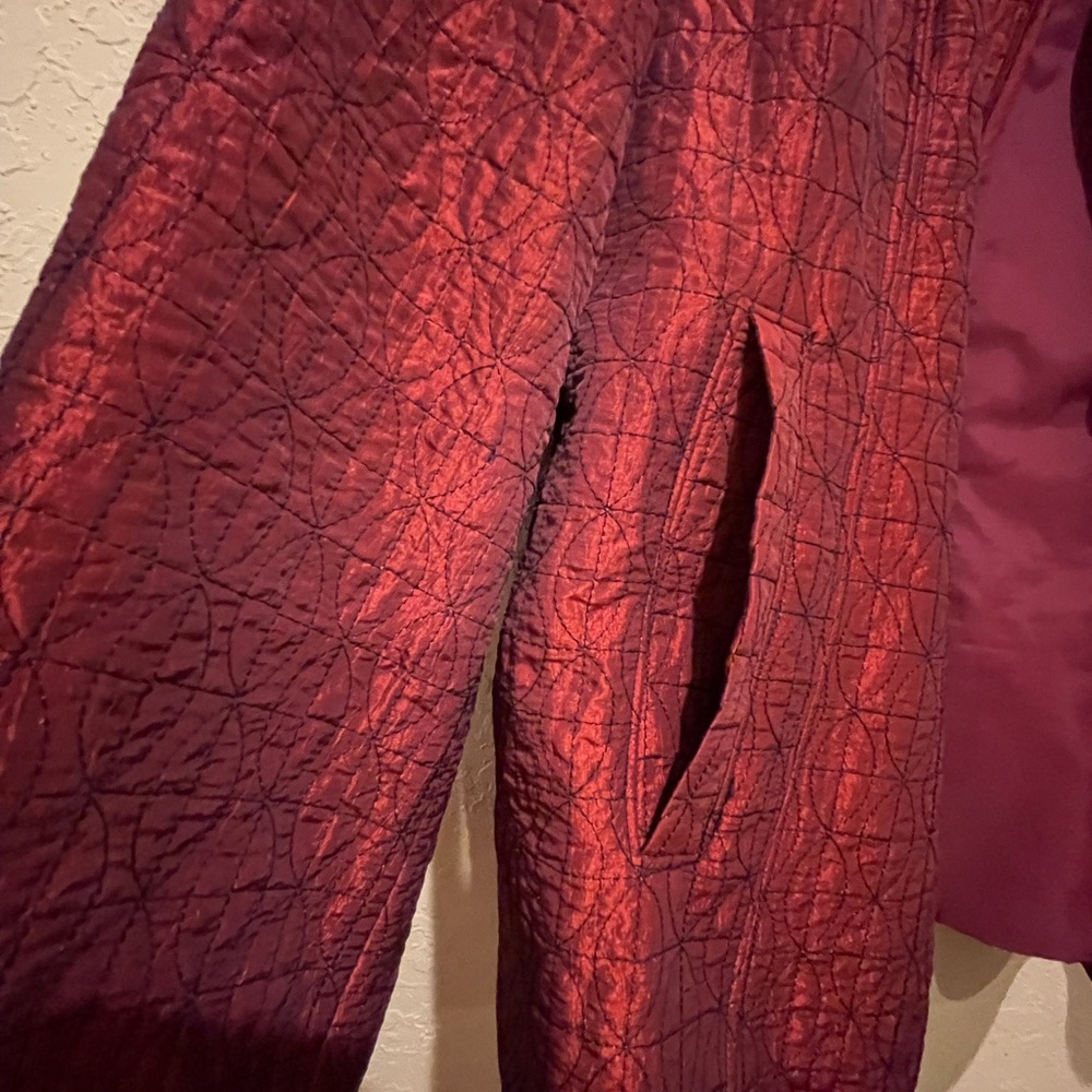 Bernardo Lightweight Quilted Jacket Burgundy 2x - image 8